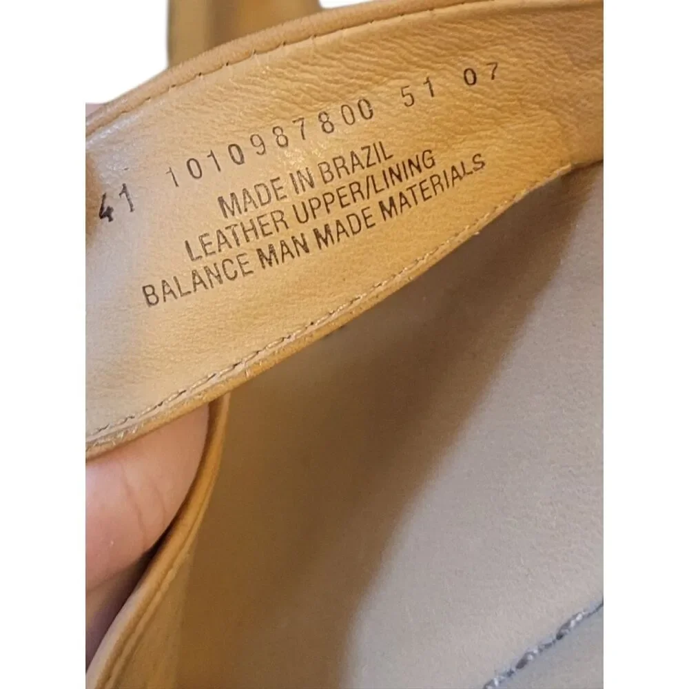 Dansko Nessa Leather Slide Tan Cross-Strap Shoes Women's Size 41/US 10.5
